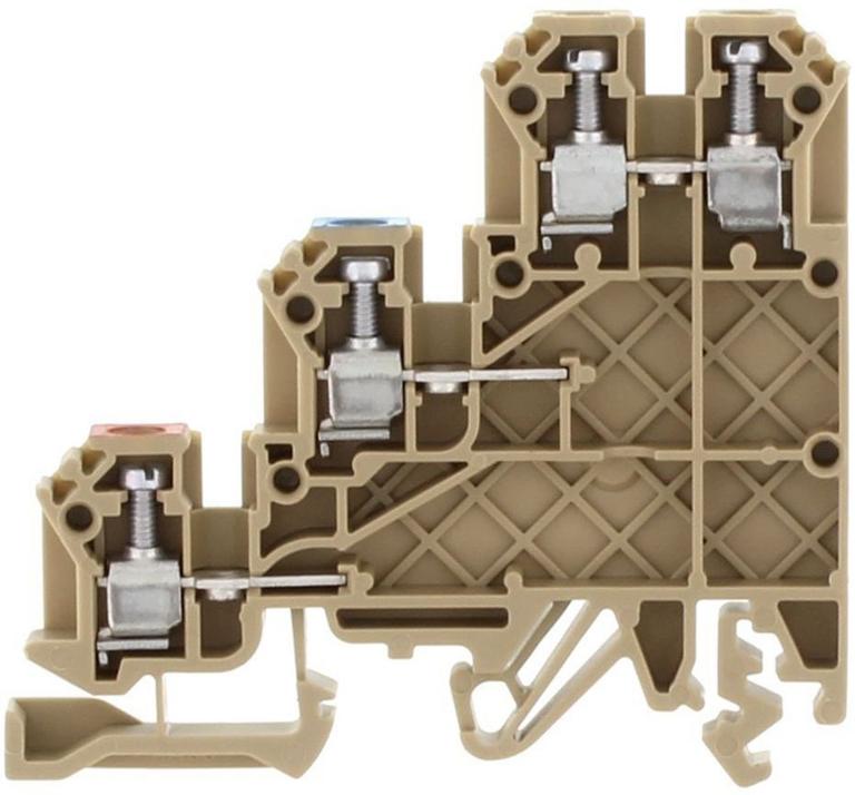 CONTA-CLIP Háromszintes sorkapocs 2,5mm2 TS32/35 24A 250V csavaros bézs IK2,5BG 1260.2