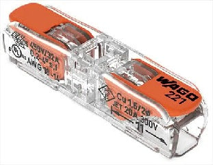 WAGO 221-2411 vezeték összekötő sodrott 2-es, átlátszó, max. 4 mm2, 32A