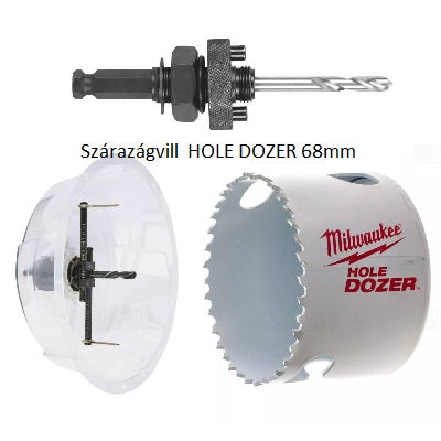 Milwaukee HOLE DOZER 68mm Lyukfűrész Befogótüske és állítható Lyukfűrész 4932478930