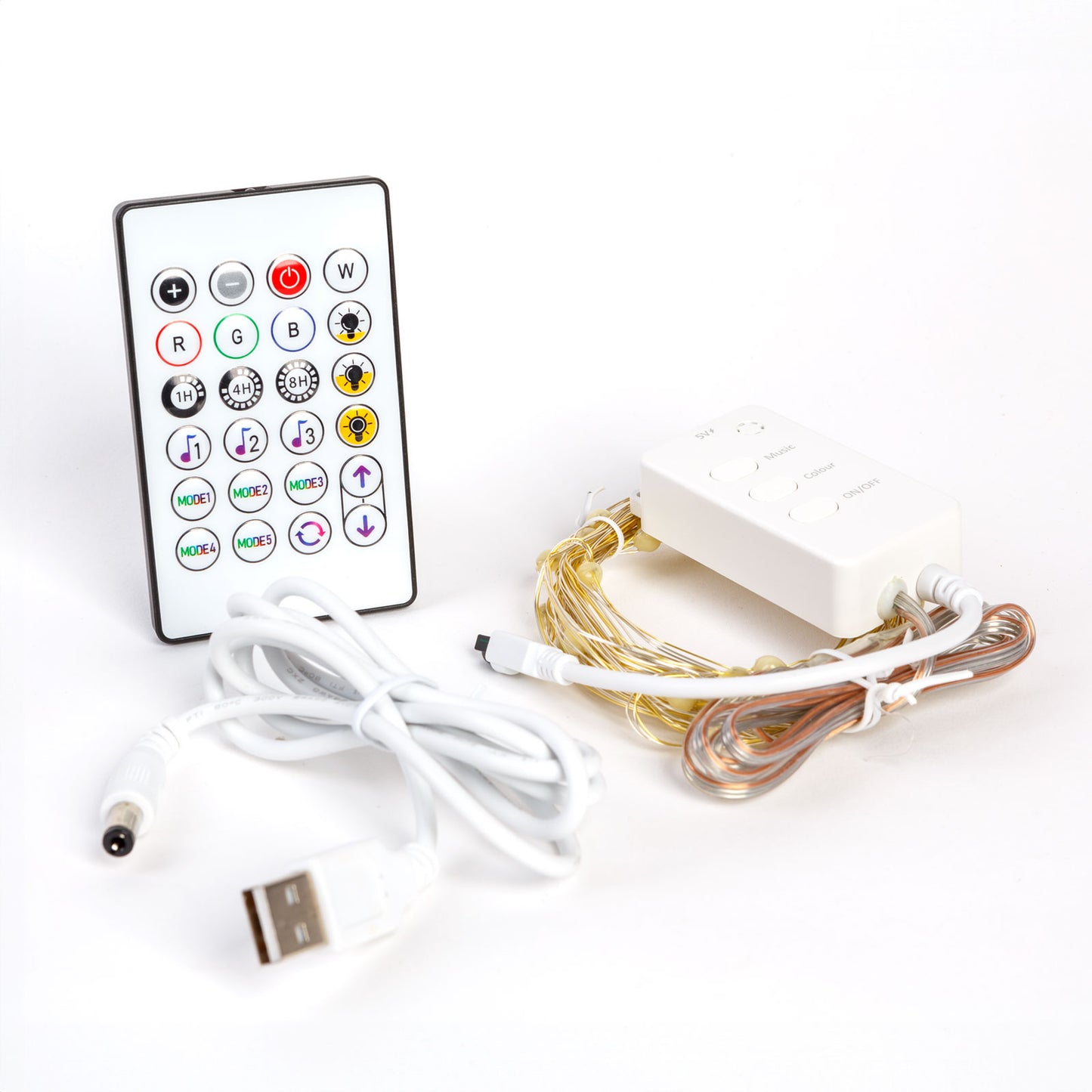 Smart fényfüzér - USB - 66 RGB LED - 10 m - Bluetooth, Hello Fairy (Ingyenesen letölthető), 1.2A , 5W