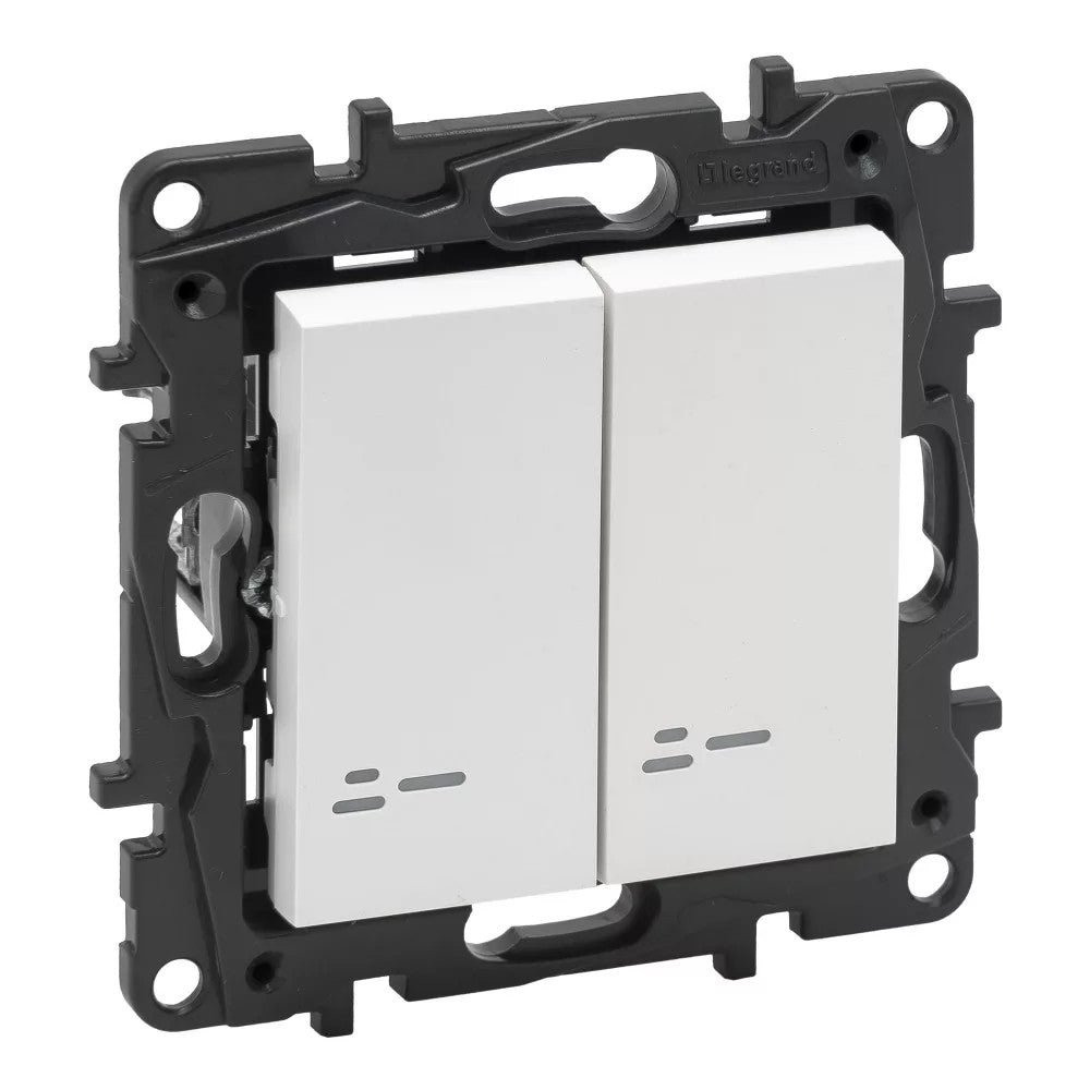 LEGRAND Niloé Step fehér 106+6 JF kettős váltókapcsoló jelzőfénnyel 863118