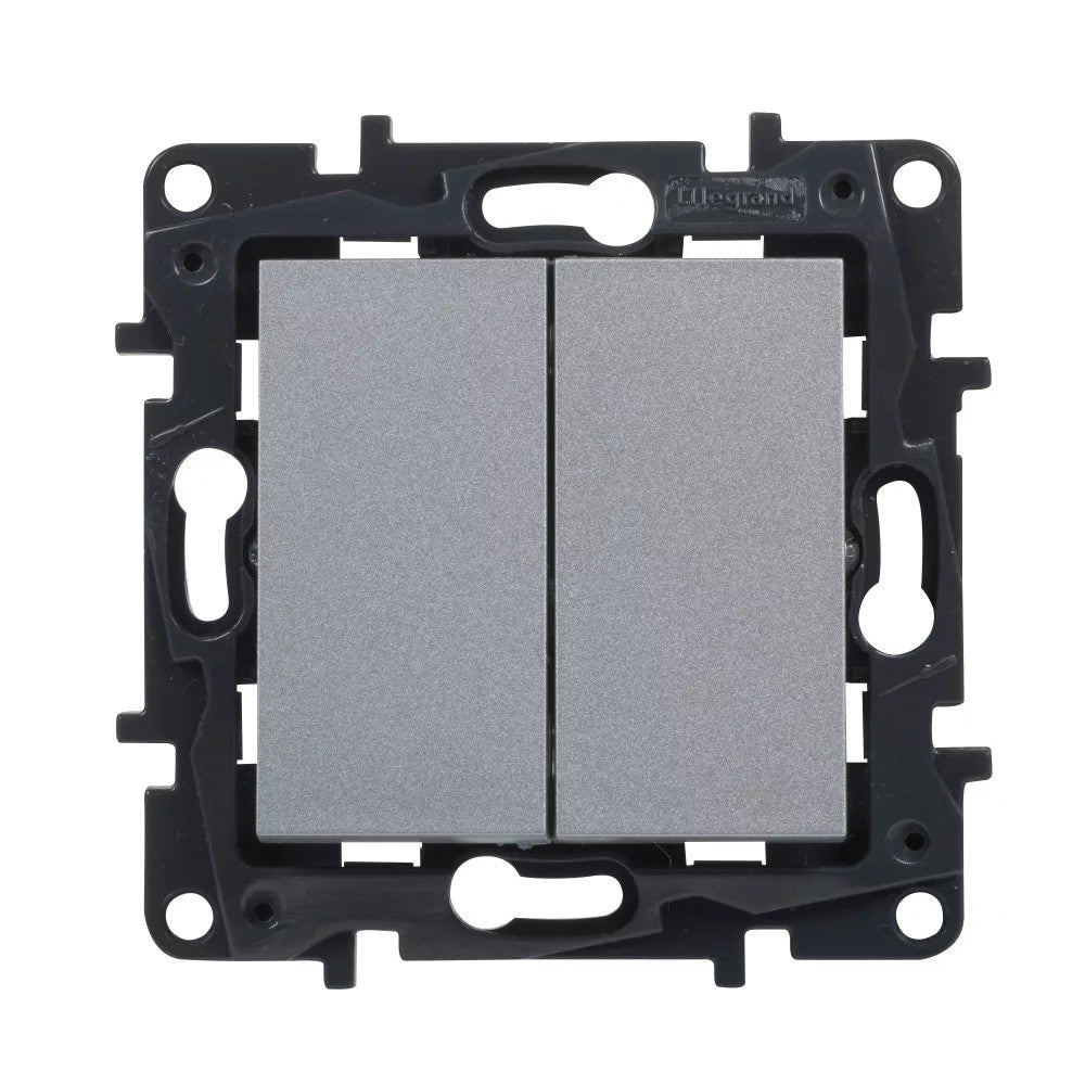 LEGRAND Niloé Step alumínium 106+6 kettős váltókapcsoló, 10AX 863308