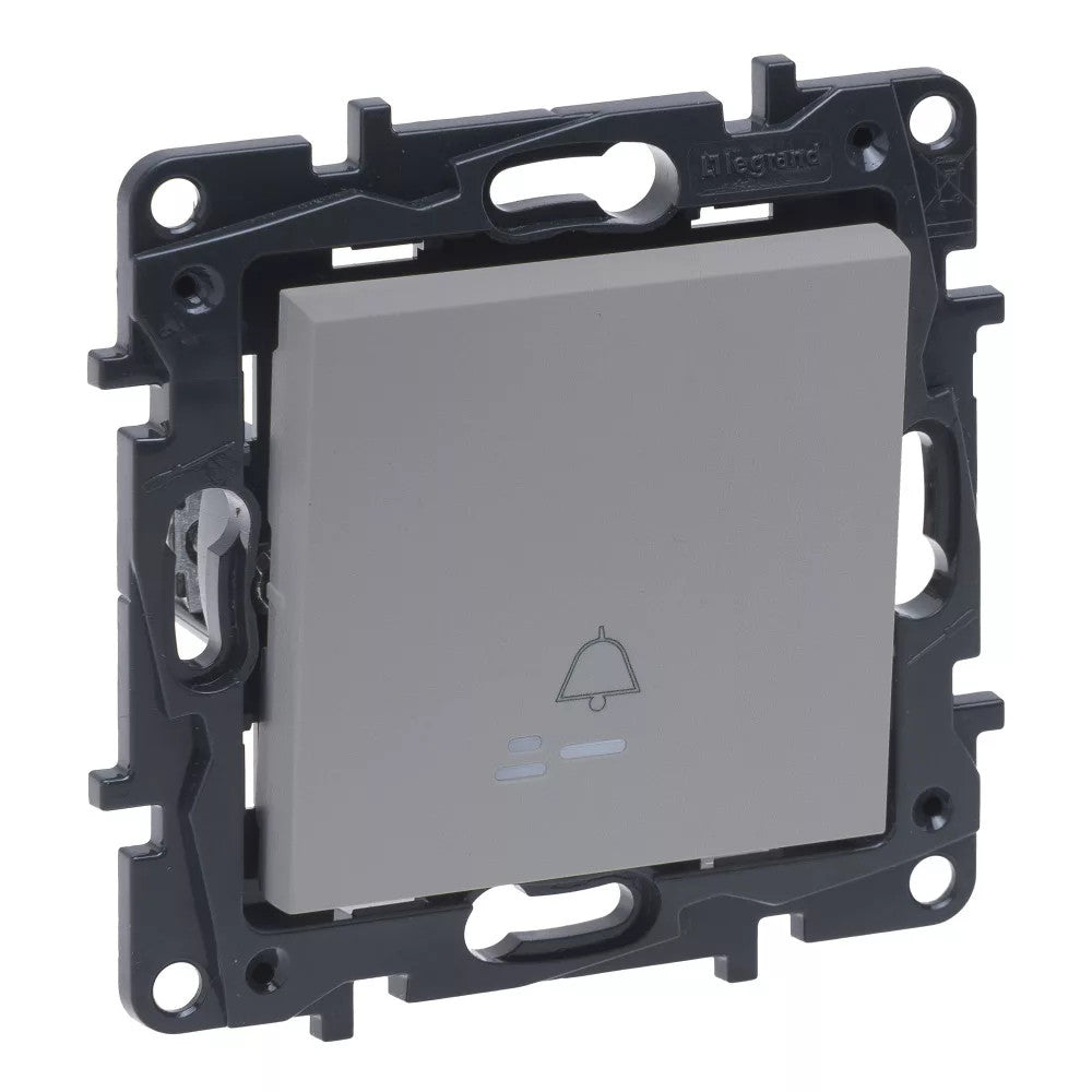 LEGRAND Niloé Step alumínium N101 JF CSJ egypólusú nyomó jelzőfénnyel, csengőjellel 863310