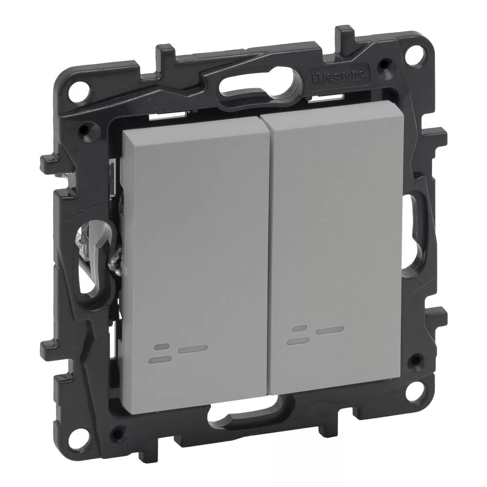 LEGRAND Niloé Step alumínium 105JF csillárkapcsoló jelzőfénnyel, 10AX 863315