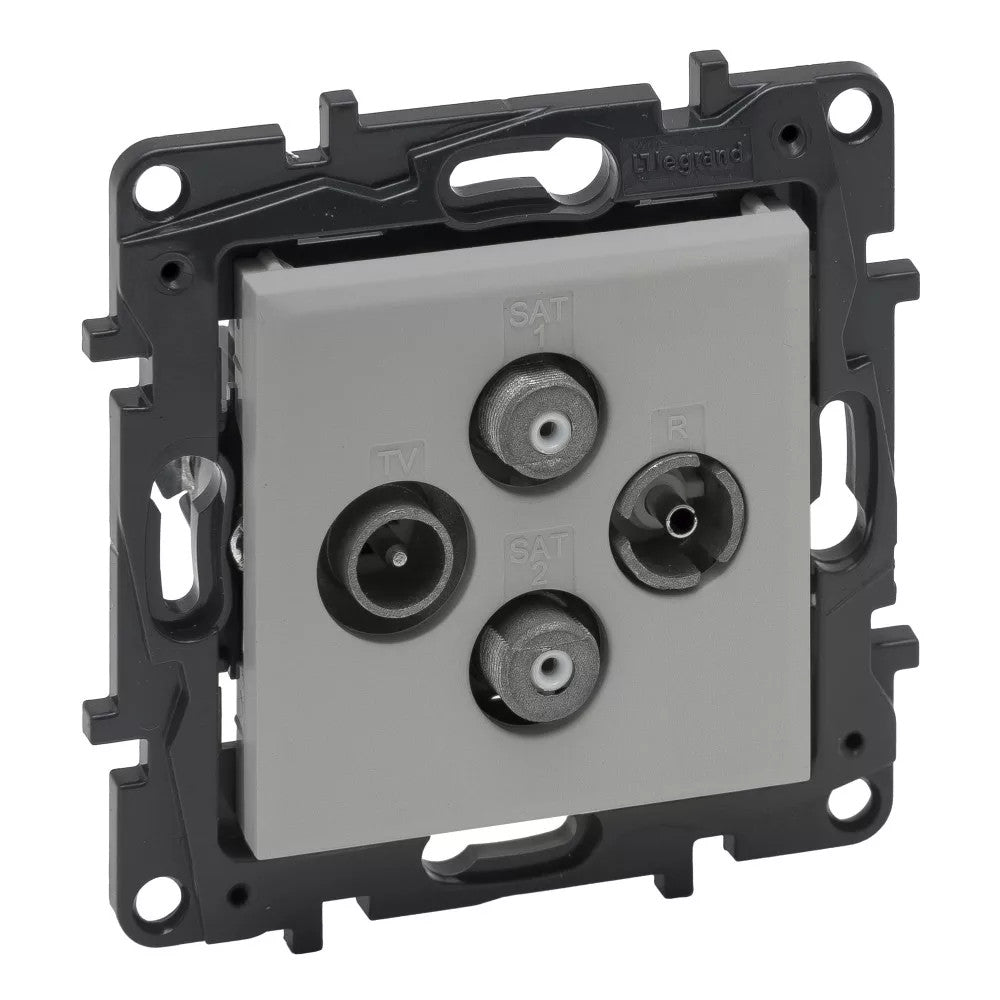LEGRAND Niloé Step alumínium TV-R-SAT-SAT csillagpontos aljzat (1,5 dB) 863382