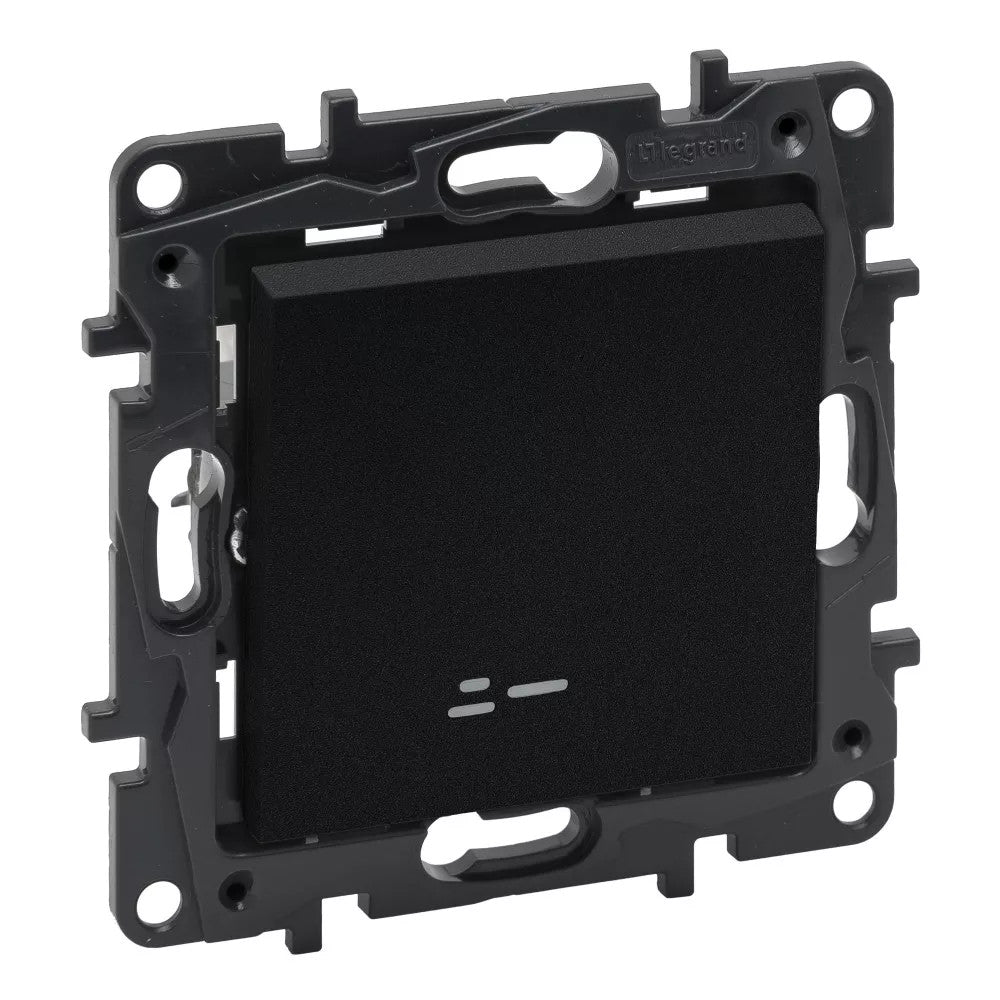 LEGRAND Niloé Step fekete 101 JF egypólusú kapcsoló jelzőfénnyel, 10AX 863511
