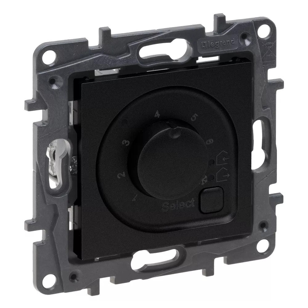 LEGRAND Niloé Step fekete szobatermosztát padlófűtéshez, 16A 863542