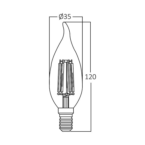 Braytron Led izzó Advence Gyertya forma E14 6W 3000K 230V