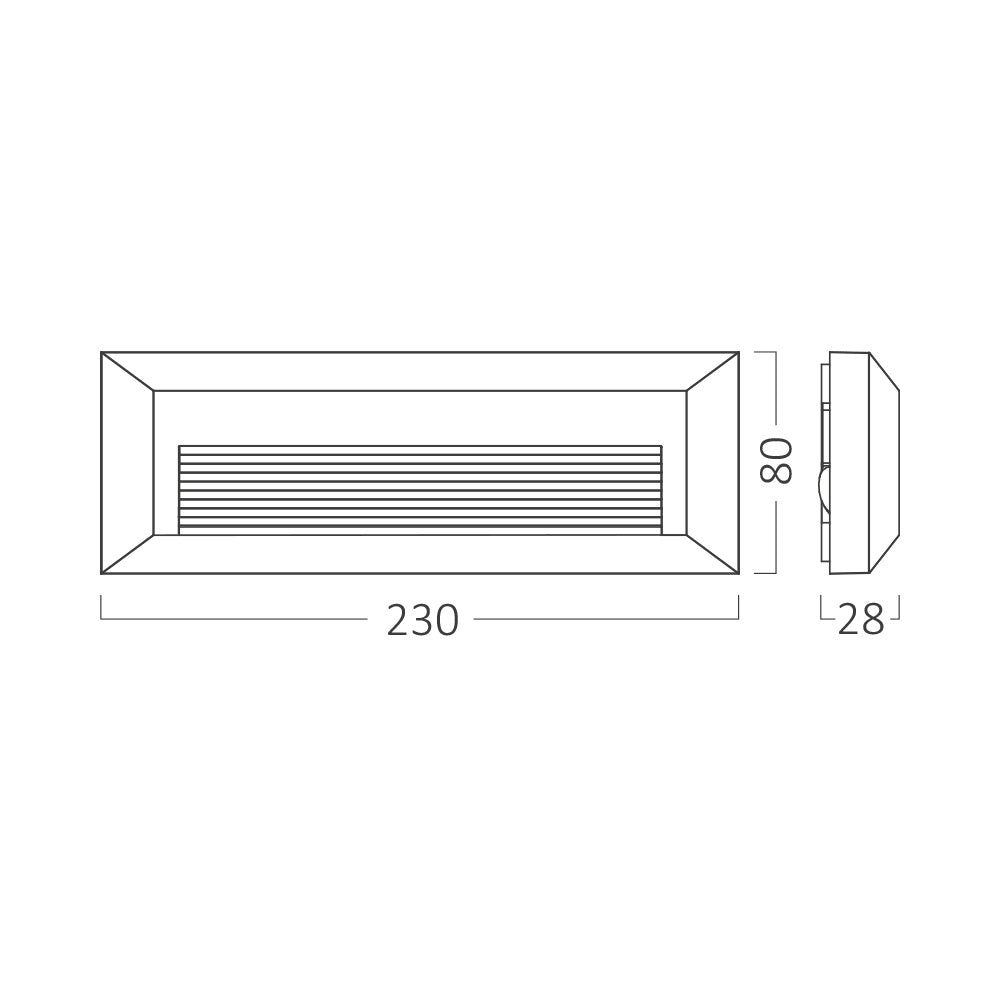 Braytron Lépcsővilágító Ledes Lámpatest 3W 3IN állítható színhőmérséklettel IP65 180Lm 230V BG38-01982
