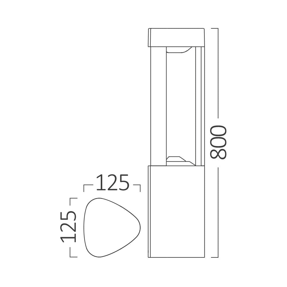 Braytron Led Kültéri Állólámpa 7W 3000K 600Lm Ip54 80cm 230V BG43-02302