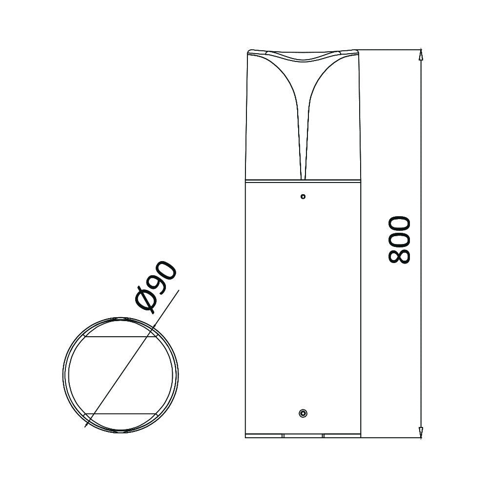 Braytron Kültéri Állólámpa 1*E27 Ip44 230V 80cm BG43-04302