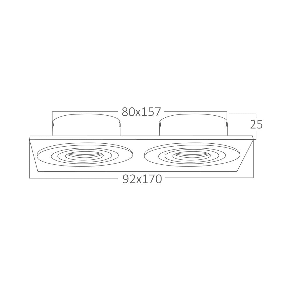 Braytron süllyesztett spotlámpa 2*35W IP20 BH03-00123