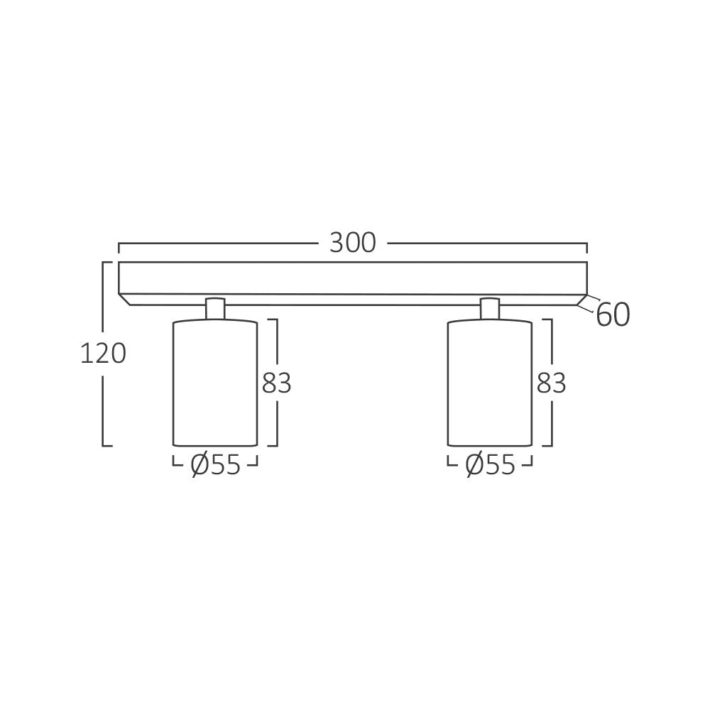 Braytron falra szerelhető beltéri GU10 spotlámpa IP20 2*35W 220-240V BH04-00820