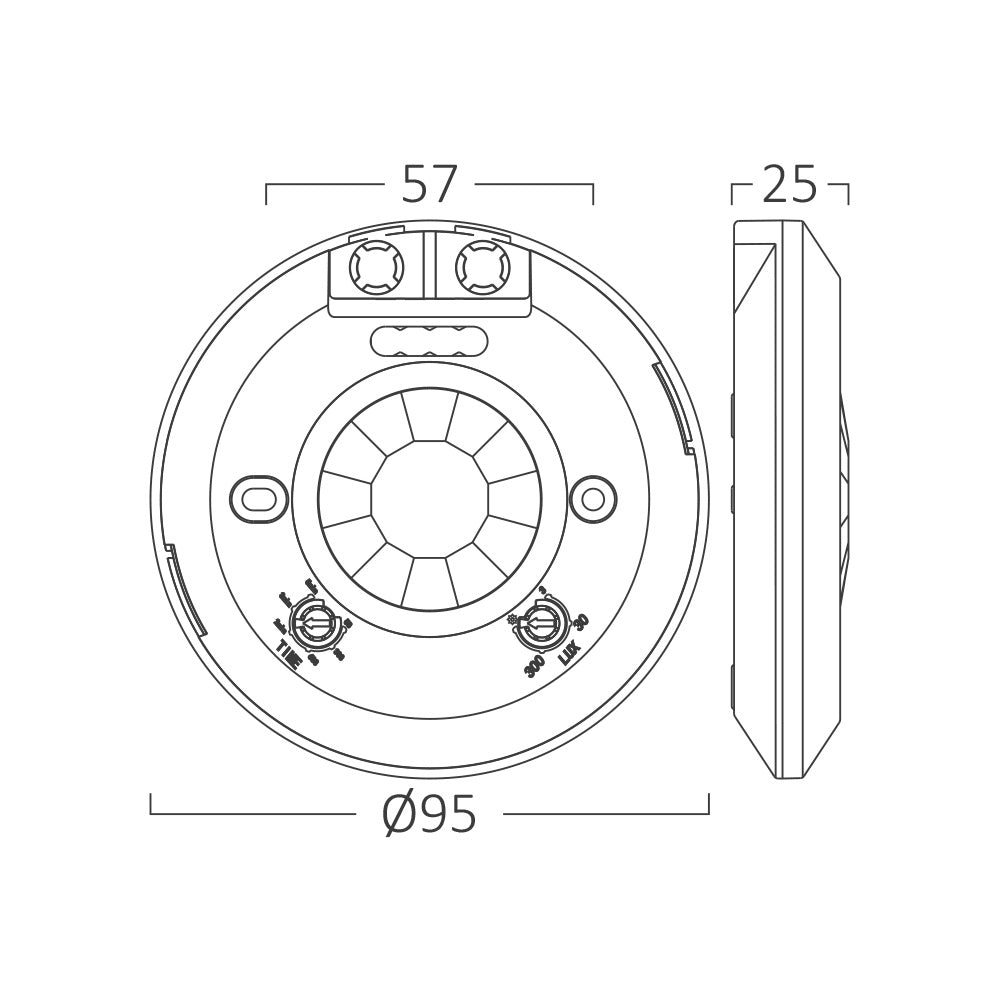 Braytron Mozgásérzékelő 360Fok Ip20 Max.800W Fehér Falonkívüli BY31-01010