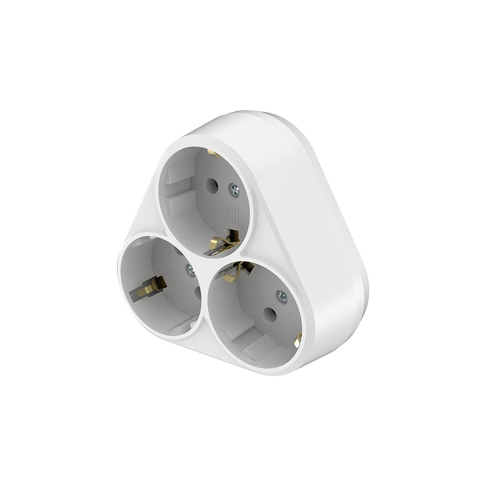 Braytron Dugaljba dugható Hármas elosztó 230-240V Fehér 3680W 16A BY72-02030*