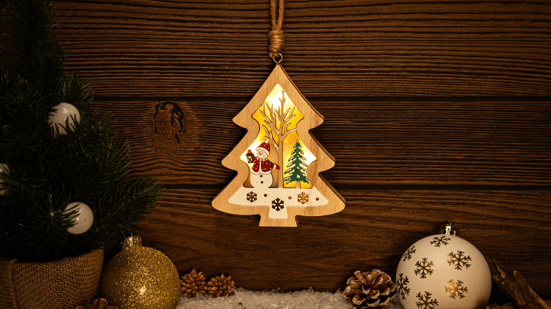 LED karácsonyi ablakdísz,hóember,fenyő,elemes , Timer 6+18h, 3LED, 3000K, 2xAAA,CHRHT3WW