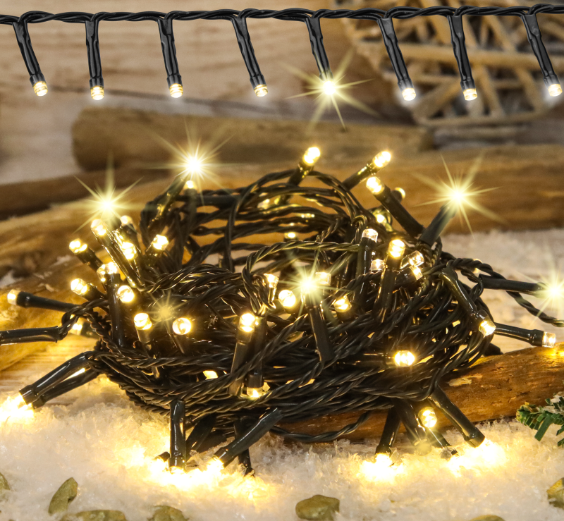 Karácsonyi sziporkázó fényfüzér, kültéri/beltéri 230VAC, 5+50M, 2000LED, 8.4W, 2600-2700K, IP44 CHRSTHOSW2000WW