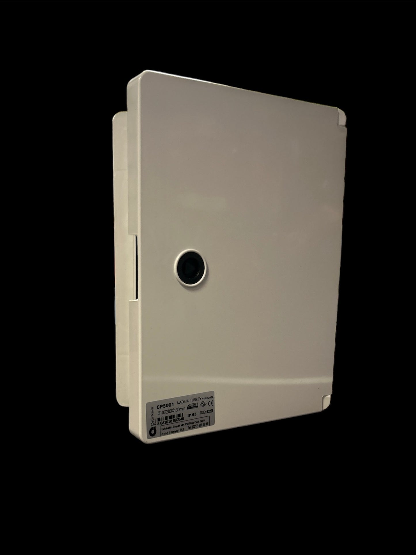 Müanyag ABS szekrény 210x280x130mm Nyitható ajtóval,szerelőlappal IP65