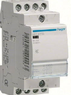 Hager mágneskapcsoló (kontaktor)25A 400V AC 4-z 230V ESC425