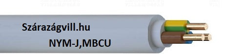 Tömörerű Kábel NYM-J Mbcu 5x 1,5 szürke 300/500V PVC Köpeny 100m esetén