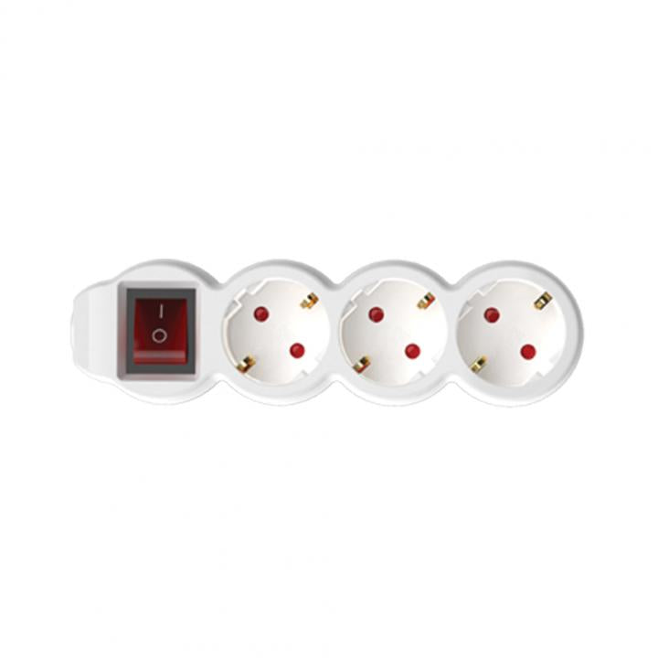 Hálózati elosztó, kapcsolós fehér 3-as 1,5m 3x1,5mm2 3500W NV 3K/WH/1,5