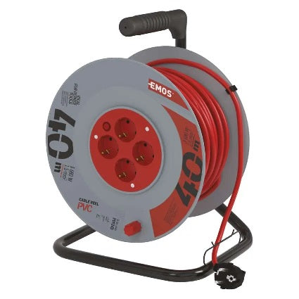 Kábeldob 40 m 4 aljzat narancssárga PVC 230 V 1,5 mm2 P09240