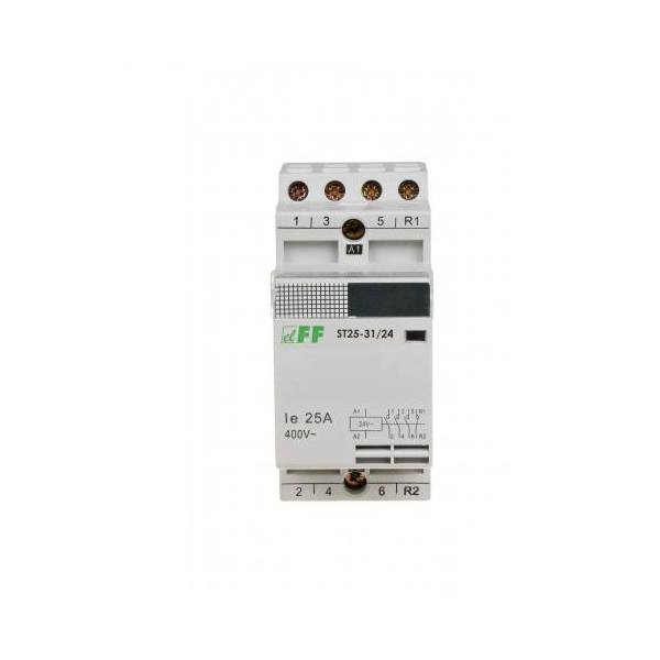 F&F Moduláris kontaktor, 25A, 24VAC, 3NO+1NC, 2 modul