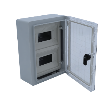 Műanyag Doboz Átlátszó Ajtós maszkolt IP65 250x330x130 18modul CP-5112