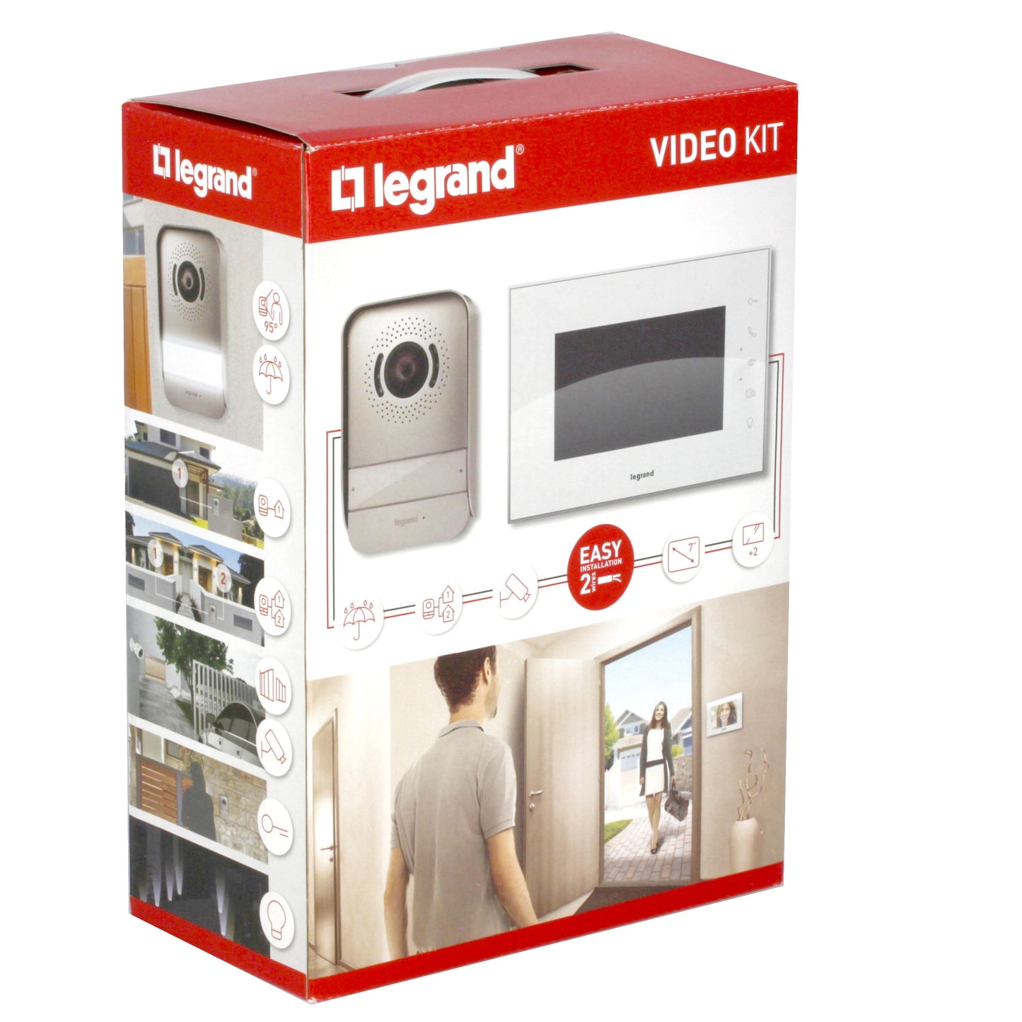 Legrand 2 vezetékes színes videó kaputelefon szett, 1 v. 2 lakásos, 7"-os FEHÉR beltéri egységgel 369230