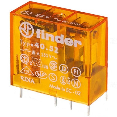 Finder Miniatűr relé NYÁK/dugasz 8A 2-v 12VAC monostabil IP20