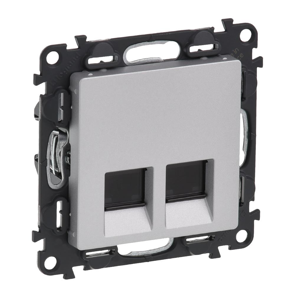 Legrand valena life 2xRJ45 Cat. 5e UTP csatlakozóaljzat alumínium