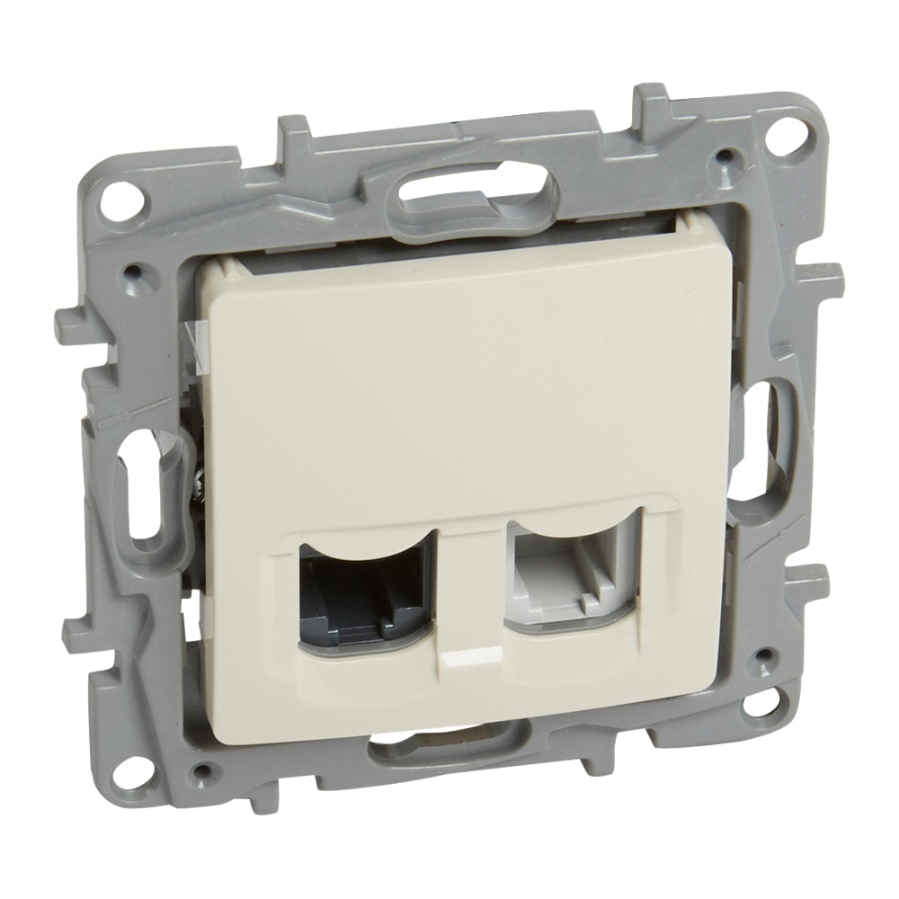 Legrand Niloé RJ11 + RJ45 Cat.5 UTP csatlakozóaljzat, bézs 764670