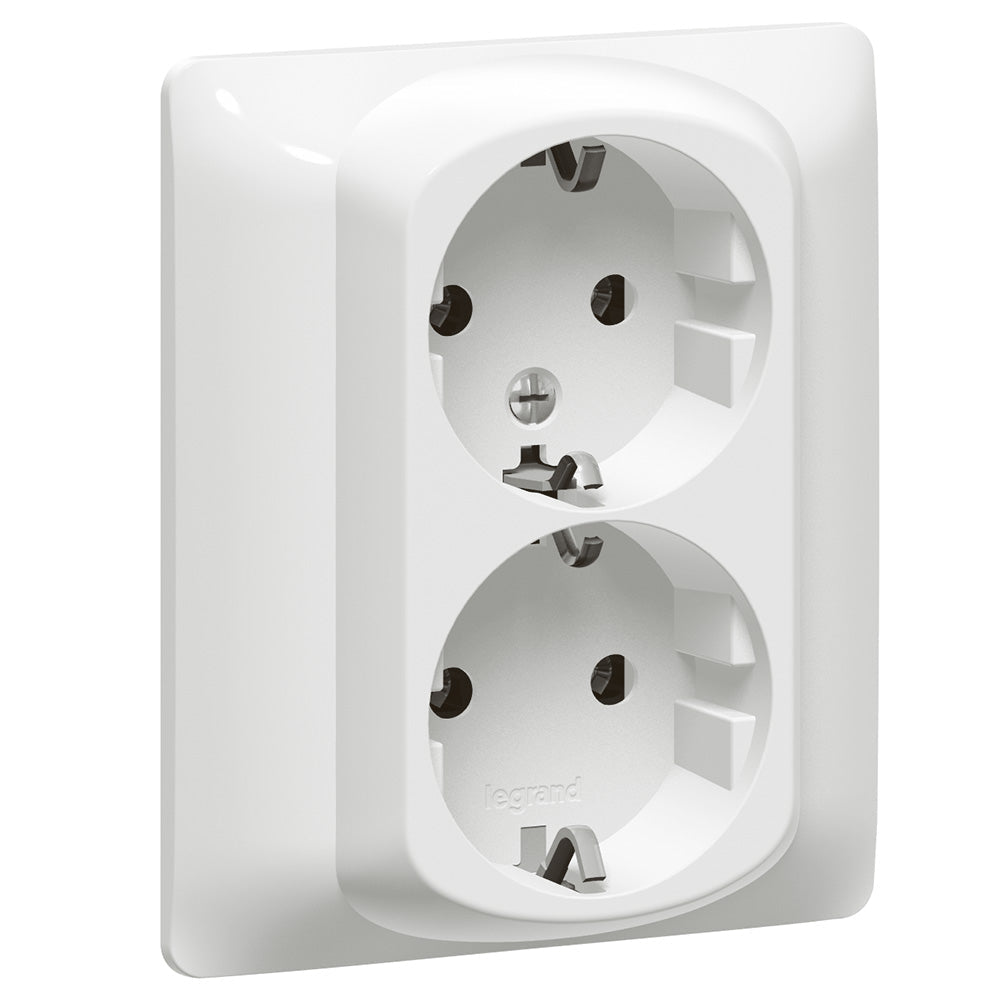 Legrand Galea Life 2xLegrand 2p+F aljzat biztonsági zsaluval, csavaros, fehér
