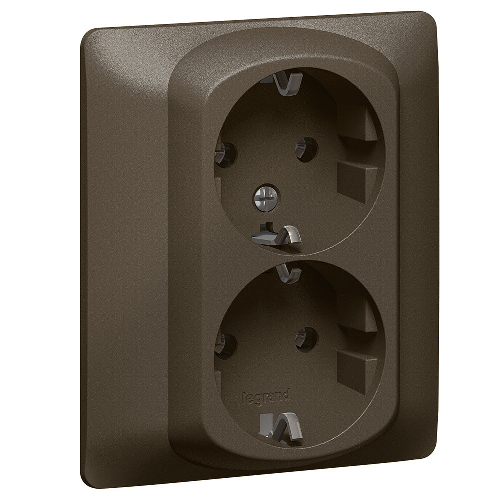 Legrand Galea Life 2xLegrand 2p+F aljzat biztonsági zsaluval, csavaros, mélybronz