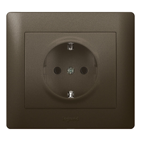 Legrand Galea Life Legrand 2p+F aljzat, rugós, mélybronz