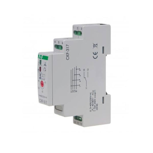 Fázisfigyelő relé, (asszimetria, kiesés, sorrend) DIN 250VAC 10A 40÷80 V*