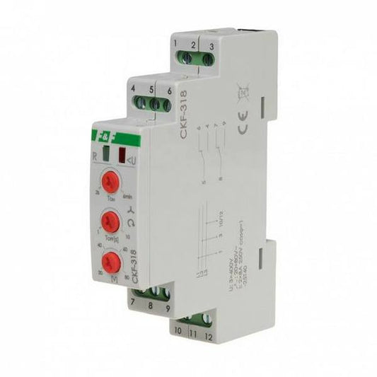 Fázisfigyelő relé, (asszimetria, kiesés, sorrend, fesz. esés) 2NO/NC 2x8A*