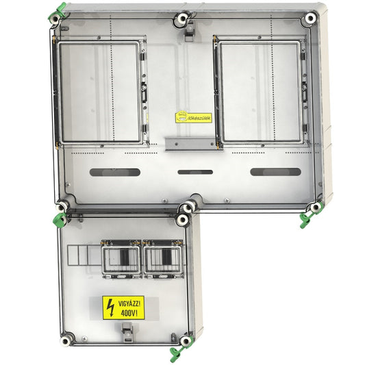 Csatári fogyasztásmérő szekrény, 1 vagy 3 fázisú általános és vezérelt mérők számára, szabadvezetékes PVT 6075 Á-V Fm-SZ