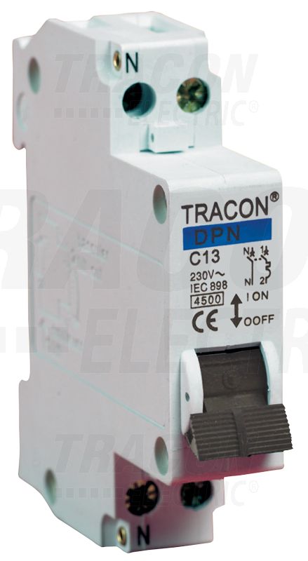 Tracon C60N kismegszakító - 4,5 kA 6A, 4,5kA C 1P+N