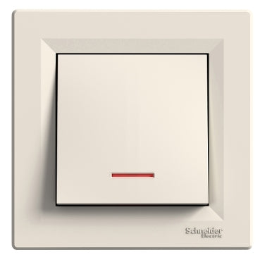 Schneider Asfora Egypólusú nyomó, jelzőfényes, rugós bekötés, bézs EPH1600123