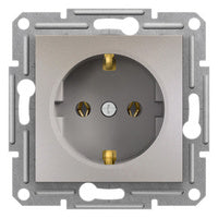 Schneider Asfora 2P+F csatlakozóaljzat, csavaros, bronz