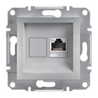 Schneider Asfora 1xRJ45 Cat5e UTP aljzat, alumínium