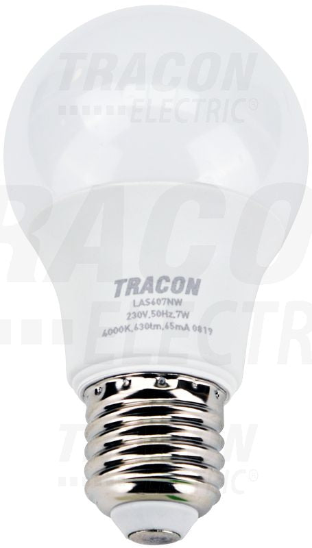 Normál alakú LED fényforrás SAMSUNG chippel 230V 7W 4000K E27630lm A60 EEI=F