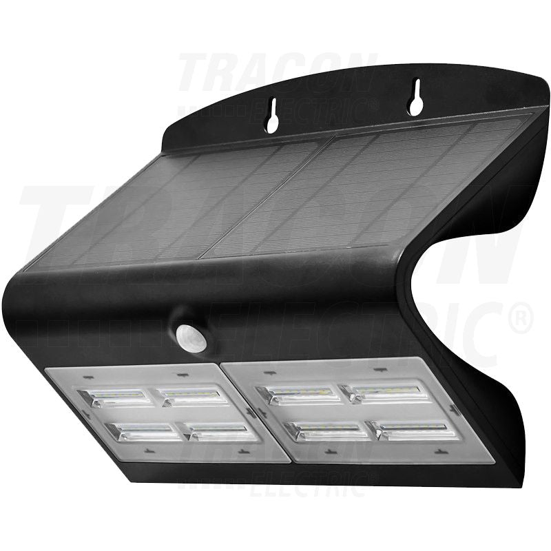 Napelemes Tracon LED reflektor mozgásérzékelő .Fekete 6,8 W, 4000 K, 800 lm, IP65, 3,7 V, 4 Ah