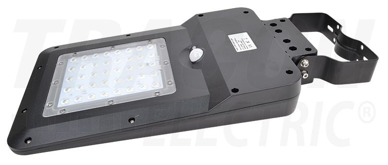 Napelemes utcai LED világítótest mozgásérzékelő.Fekete 40 W, 4000 K, 4800 lm, IP65, 9,6 V, 12 Ah