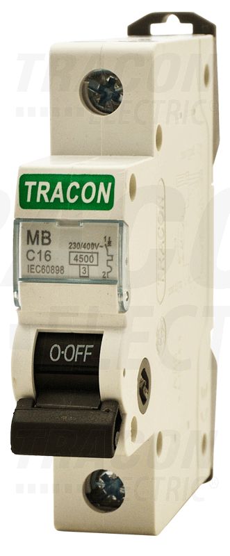 Tracon MB kismegszakító,autómata - 4,5 kA 10A, 4,5 kA 1P C