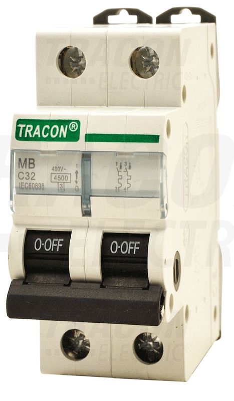 Tracon MB kismegszakító ,autómata- 4,5 kA 10A, 4,5 kA 2P C