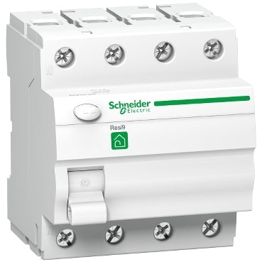 Schneider RESI9 áram-védőkapcsoló, A osztály, 4P, 40A, 30mA R9R01440 Fi-relé