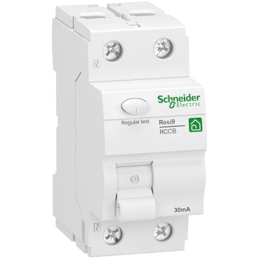 Schneider RESI9 áram-védőkapcsoló, A osztály, 2P, 25A, 30mA Fi-relé