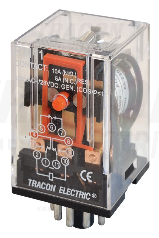 Ipari relé 12V AC / 3×CO, (3A, 230V AC / 28V DC)